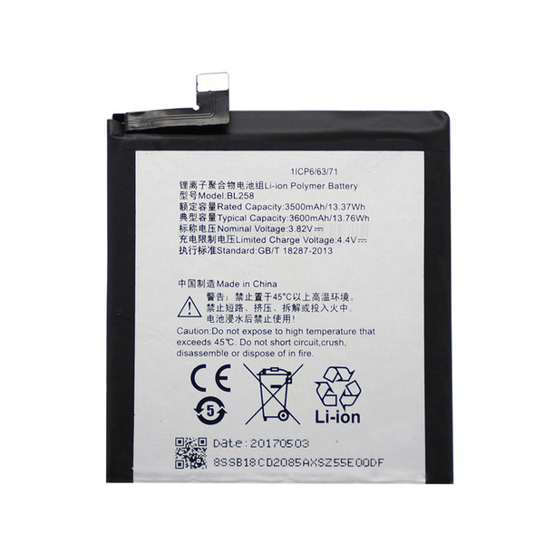 For Lenovo Vibe X3 X3c50 X3C70 Lemon BL258 Li-ion Rechargeable Battery Built-in Mobile Phone Lithium Batteries 3600mAh Free Shipping