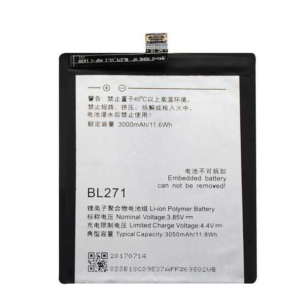 BL271 For Lenovo Edge Z2 X/ ZUK Edge 3050mAh High Quality Replacement Batteries Mobile Phone Battery + Free Shipping