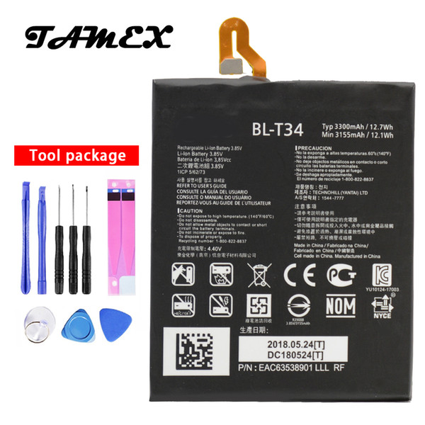 BL-T34 New High Capacity Li-ion Polymer Replacement Battery For LG SPRINT V30+ LS998 3300mAh Phone Batteria + Free Shipping