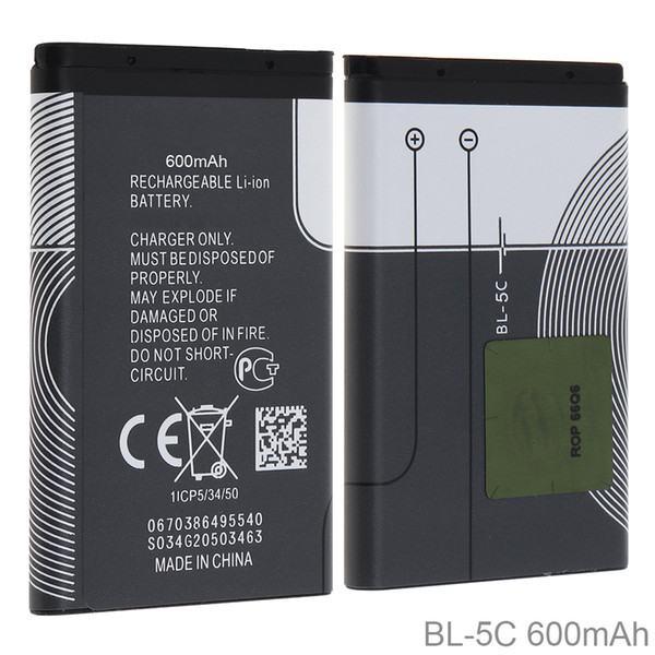 BL-5C 3.7V Actual Capacity 600mAh Phone Built-in Rechargeable Li-ion Replacement Battery with Battery Cells PTC Protection for Nokia CPB_50A