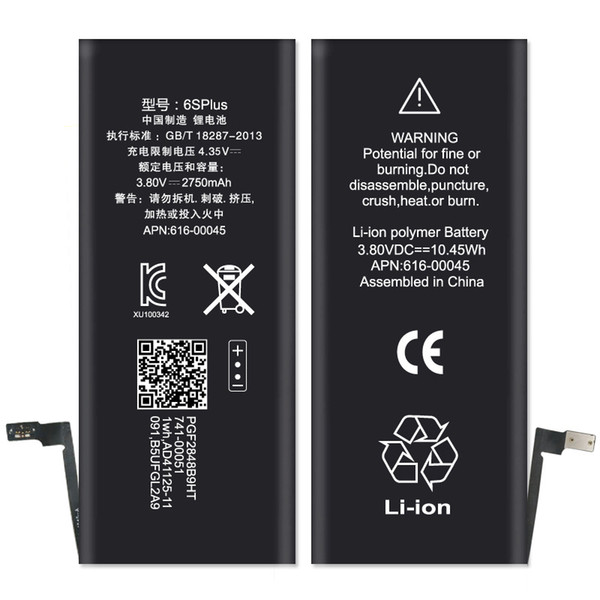 100% Quality Mobile Phone Battery For 6 6G 6S 6S Plus 7 7 Plus