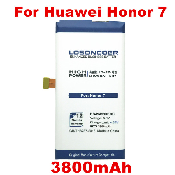 wholesale 3800mAh HB494590EBC Rechargeable Li-ion Battery for Original Huawei Honor 7 Battery Glory PLK-TL01H ATH-AL00 PLK-AL10