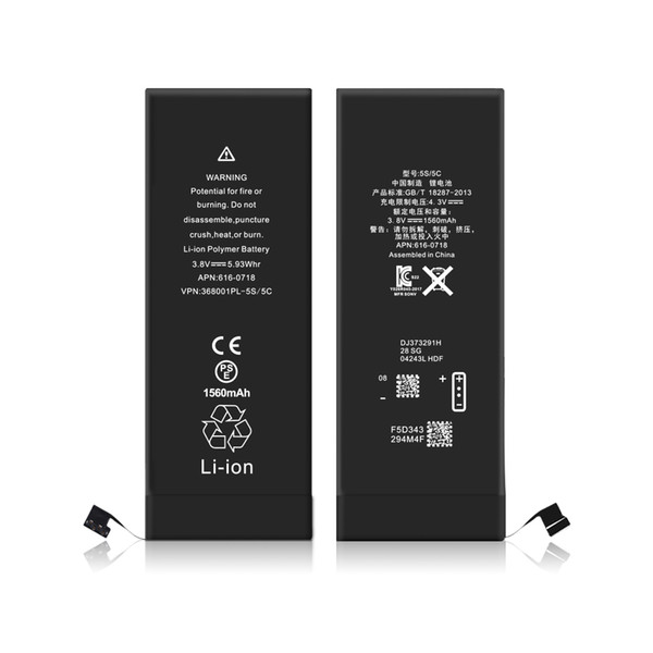 Battery Model iP5s 5c - With Adhesive & Instructions - New 1440 mAh 0 Cycle Replacement Battery