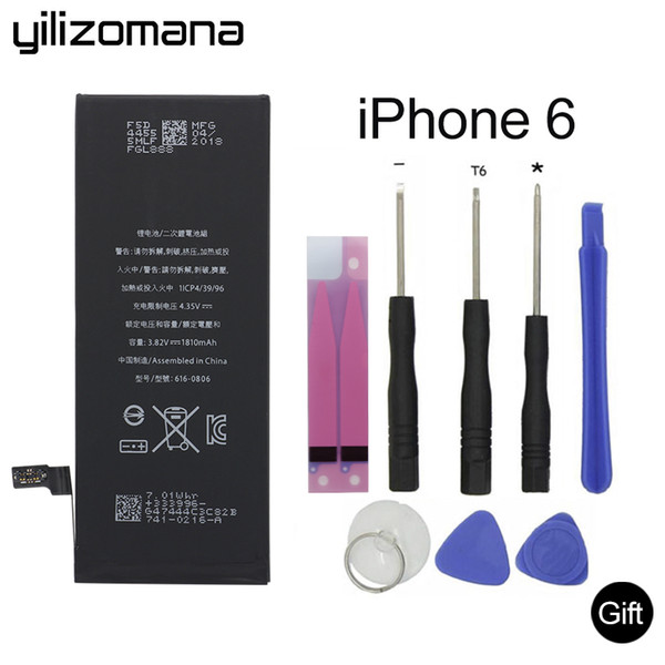 YILIZOMANA Cell Phone Battery For Apple iPhone 6 6G Replacement Lithium Polymer Batteries 1810mAh Free Tools