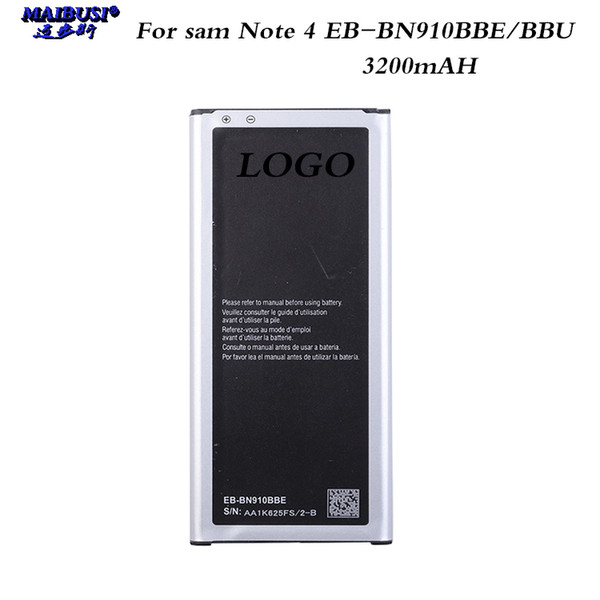 100% Original Battery EB-BN910BBE EB-BN910BBK for Samsung GALAXY note 4 N910A N910U N910F N910H 3200mAh Mobile phone batterie