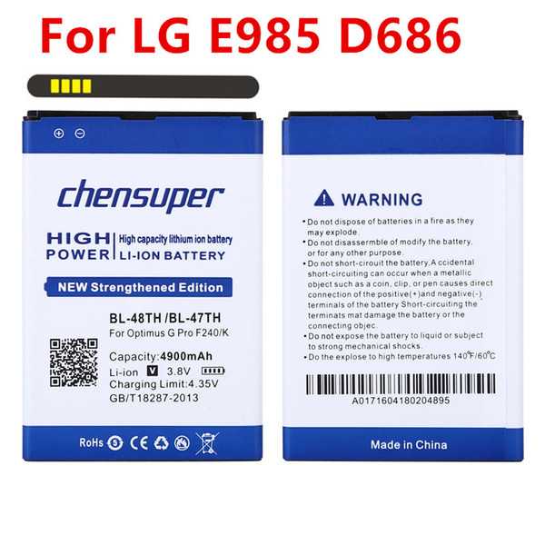 2017 new 4900mAh BL-48TH BL-47TH For LG Optimus G Pro E985 D686 F240 F240L F240K F240S L-04E E980 E986 E988 D837 D838 F310 E940