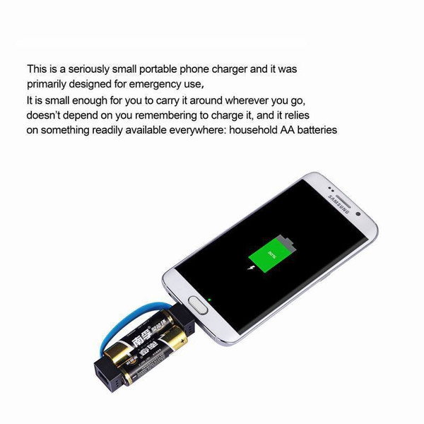 New Fashion AA Battery The World's Smallest Phone Charger Emergency Outdoor Phone Charger