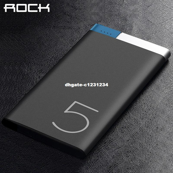 ROCK Power Bank 5000mah, Portable Polymer 5000mAh Slim Alloy Powerbank bateria externa Power bank battery