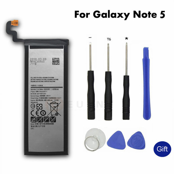 Original Battery EB-BN920ABE For Samsung GALAXY Note 5 N9200 N920t N920c Note5 SM-N9208 N9208 3000mAh Phone Battery