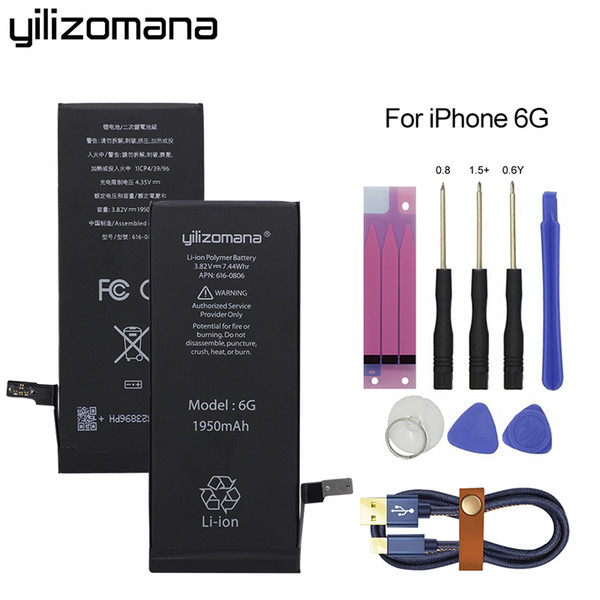 YILIZOMANA Original High Capacity 1950mAh Phone Battery For Apple iPhone 6 6G Replacement Lithium Polymer Batteries + Free Tools