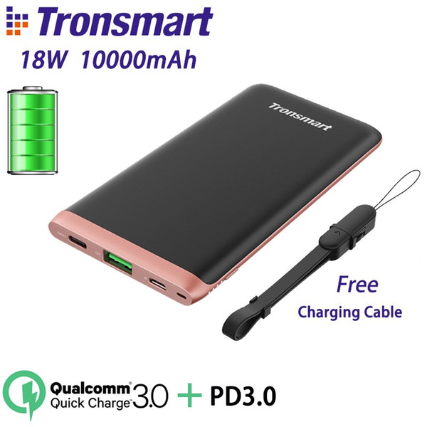 Tronsmart Trim PBD01 Power Bank 18W Portable Charger Battery Bank 10000mAh Quick Charge 3.0 with PD3.0 for iPhone X,Samsung