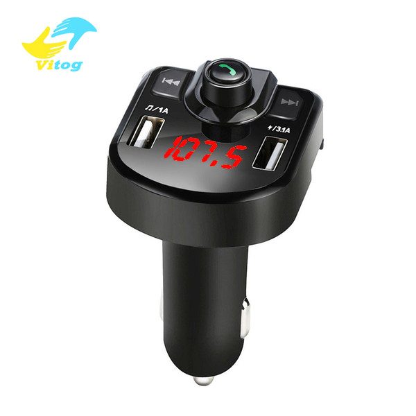 Vitog m9 Car Kit Handsfree Wireless Bluetooth FM Transmitter LCD MP3 Player USB Charger 2.1A support TF USB