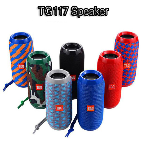 TG117 Portable Column Speaker Waterproof Bluetooth Speaker Outdoor Bicycle Subwoofer Bass Wireless Boom Box Loudspeaker FM TF card speakers