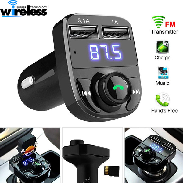 FM Transmitter Aux Modulator Bluetooth Handsfree Car Kit Car Audio MP3 Player with 3.1A Quick Charge Dual USB Car Charger