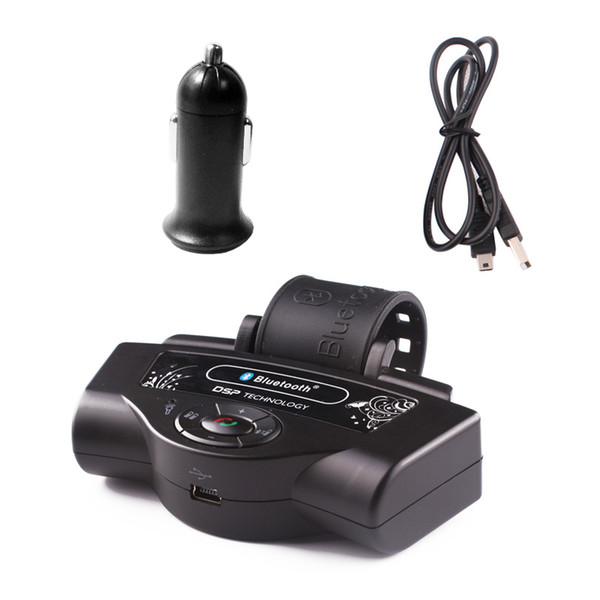 50pcs Bluetooth smart phone adapter BT-8109B kit Fix on the steering wheel support Speakerphone FM Function new