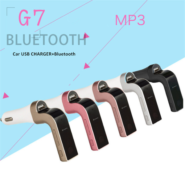 G7 Smartphone Bluetooth MP3 Radio Player Handfree FM Transmitter Modulator 2.1A Car Charger Wireless Kit Support Hands-free Micro SD TF Card