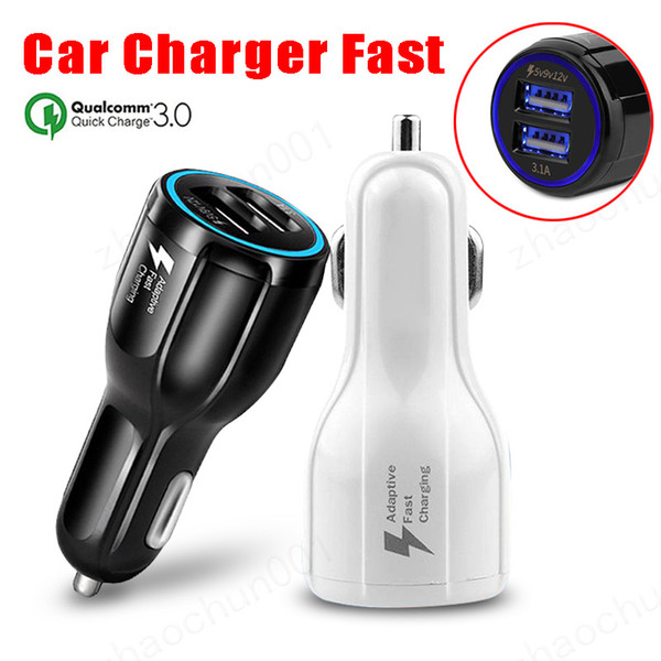 Quick Charge 3.0 Charger QC 3.0 5V 9V 12V Dual USB Fast Charger for iPhone Samsung Tablet Travel Adapter Car-Charger