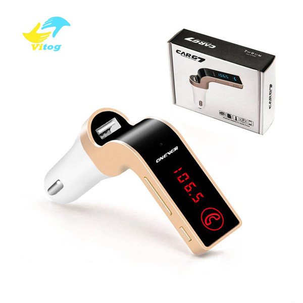 Vitog Bluetooth car MP3 Player Handsfree Car Kit FM Transmitter support TF Card U disk 3.1A Fast Dual USB Charger Power Adapter