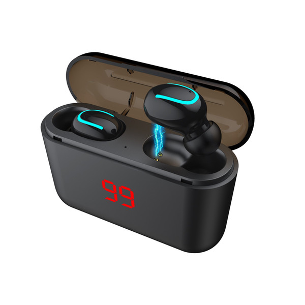 accept one piece HQB-Q32 tws 5.0 waterproof Bluetooth EDR Wireless Stereo Earbuds with LED display battery level earphones Automatic Pairing