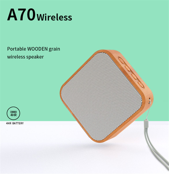 A70 Wooden speaker bluetooth/AUX Audio cable/Micro SD Card connection Mobile phone call SMS notification FM Subwoofer speaker