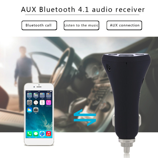 HK109 Hot Sale Bluetooth Wireless 4.1 Car AUX Stereo Audio Receiver FM Adapter USB Charger A2DP