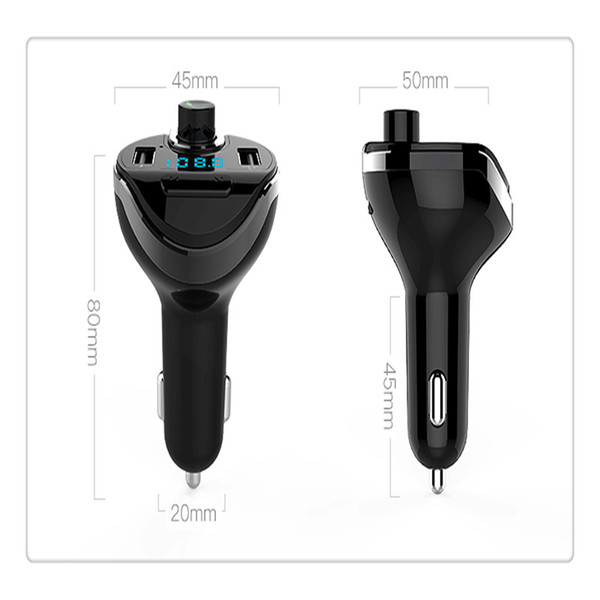 Free Adapter Bluetooth Car Kit FM Transmitter Wireless Radio Hands USB Charger Car USB Charger Kit High Quality