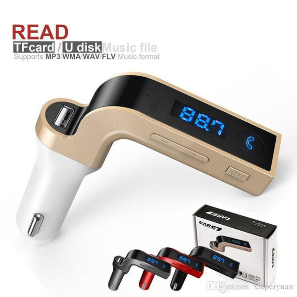 G7 Car Wireless Bluetooth MP3 FM Transmitter Modulator 2.1A Car Charger Wireless Kit Support Hands-free Micro SD TF