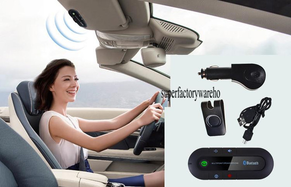 Tancredy Car Bluetooth Speakerphone MP3 Music Player Sun Visor Wireless Bluetooth Handsfree Car Kit Bluetooth Audio Receiver