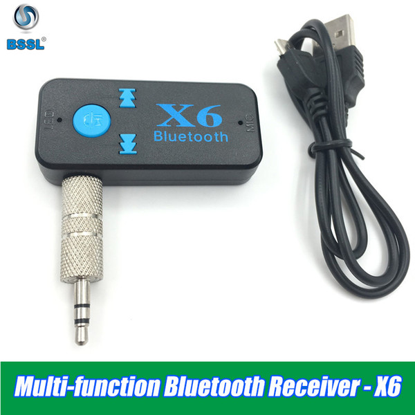 X6 Bluetooth V4.2 Receiver 3.5mm AUX car Stereo Audio Stereo Music with Microphone HandFree Wireless Adapter for Phone Speaker TF Card