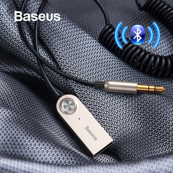 Baseus USB Bluetooth Adapter Aux Bluetooth V5.0 Receiver Audio Transmitter Dongle Cable for Car 3.5mm Jack Car Adapter Cable