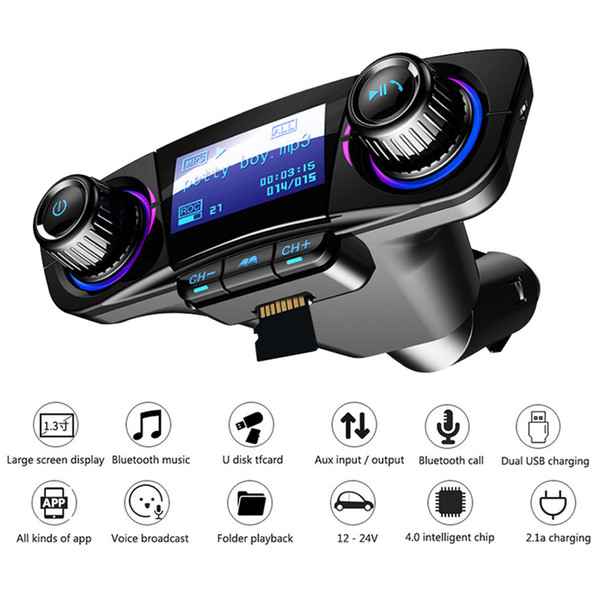 Vitog Bluetooth Car FM Transmitter Music MP3 Player Hands free Radio Adapter Kit support TF AUX with USB Charger