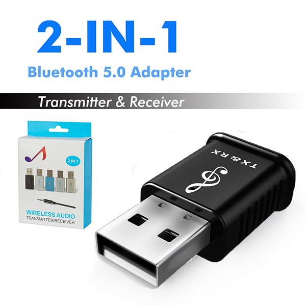 2 in 1 Bluetooth 5.0 Audio Receiver Transmitter Mini 3.5mm AUX Stereo Bluetooth Transmitter For TV PC Wireless Adapter For Car