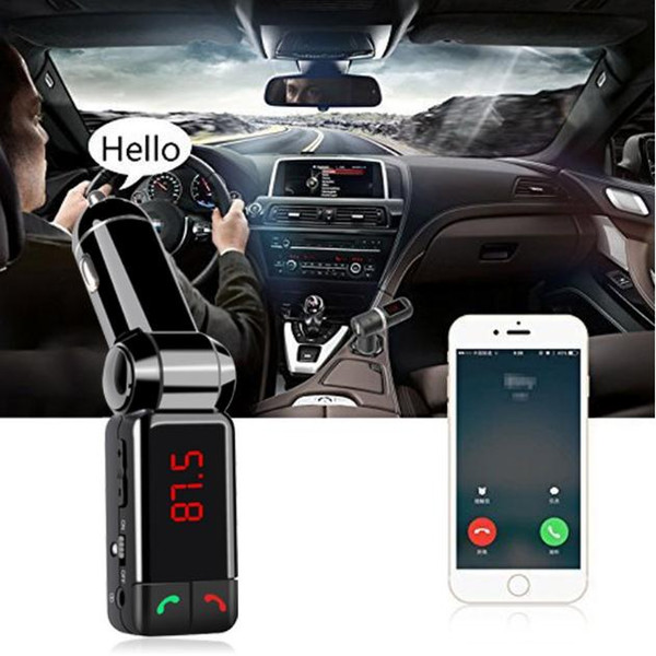 1PCS Bluetooth Car Kit BC06 Wireless Car Charger MP3 FM Transmitter BT Hands Free Dual USB Port Charger For Moblie Phone