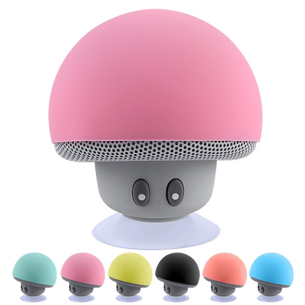 Cute Mushroom Mini Ornaments Wireless Bluetooth Speaker Sucker Cup Audio Receiver Music Stereo Subwoofer USB For Android IOS PC E205