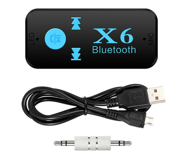 X6 Bluetooth Adapter 3-in-1 Wireless 4.0 USB Bluetooth Receiver AUX 3.5mm Audio Jack TF Card Reader MIC Call Support Car Speaker