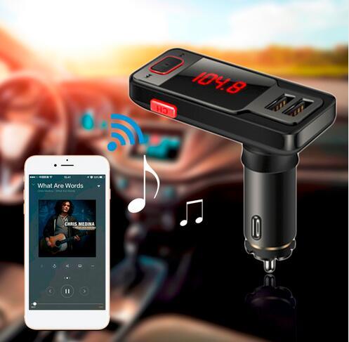 BT719 Wireless Bluetooth Speaker Car Kit LCD FM Transmitter MP3 Dual USB Charger Support USB/AUX/TF Handsfree