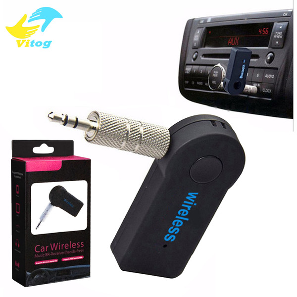 Universal 3.5mm Bluetooth Car Kit A2DP Wireless FM Transmitter AUX Audio Music Receiver Adapter Handsfree with Mic For Phone MP3 Retail Box