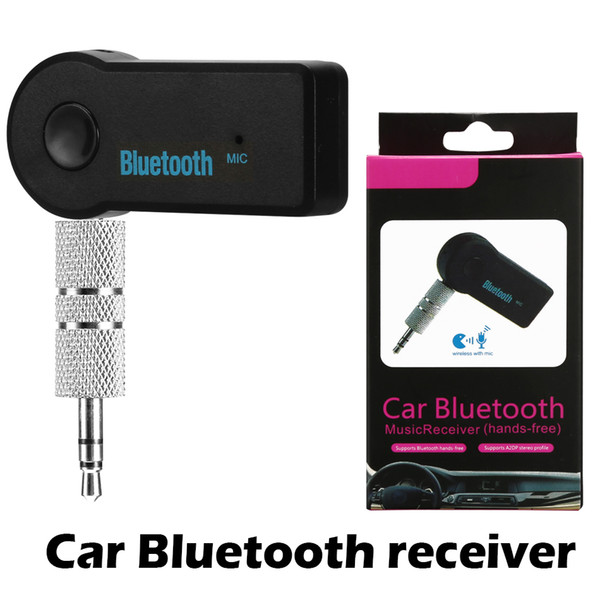 Universal 3.5mm Bluetooth Car Kit A2DP Wireless FM Transmitter AUX Audio Music Receiver Adapter Handsfree with Mic For Phone MP3 Retail Box