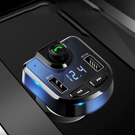 Bluetooth Car Kit FM Transmitter MP3 Player With LED Dual USB 3.1A Quick Charger Voltage Display Music Playing Car Accessories