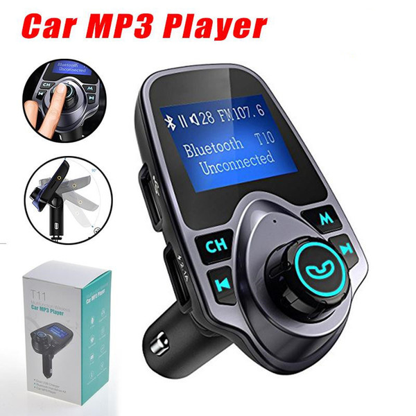 T11 Bluetooth Speaker Car MP3 Music Player with LED Screen USB Charger Support TF Card U Disk with Retail Package