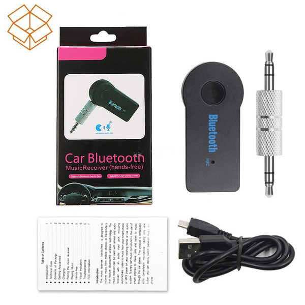 Bluetooth Car Adapter Receiver 3.5mm Aux Stereo Wireless USB Mini Bluetooth Audio Music Receiver For Smart Phone MP3 With Retail Package