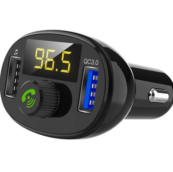 BT23 Bluetooth Car Kit Handsfree FM Transmitter Support U Disk Playback A2DP Music Car MP3 Player Dual USB 3A Quick Charge