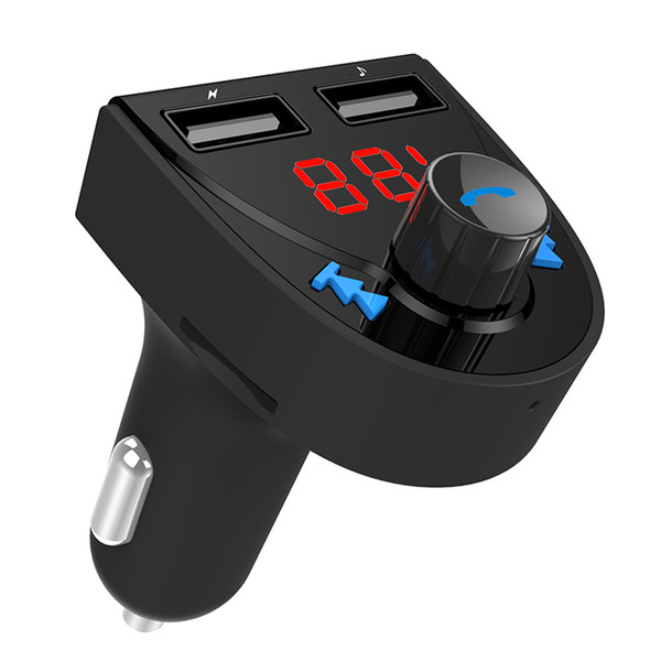 Bluetooth FM Transmitter for Car, Wireless Bluetooth FM Radio Adapter Car Kit with Hands-Free Calling and 2 Ports USB Charger 5V/2.1A&1A