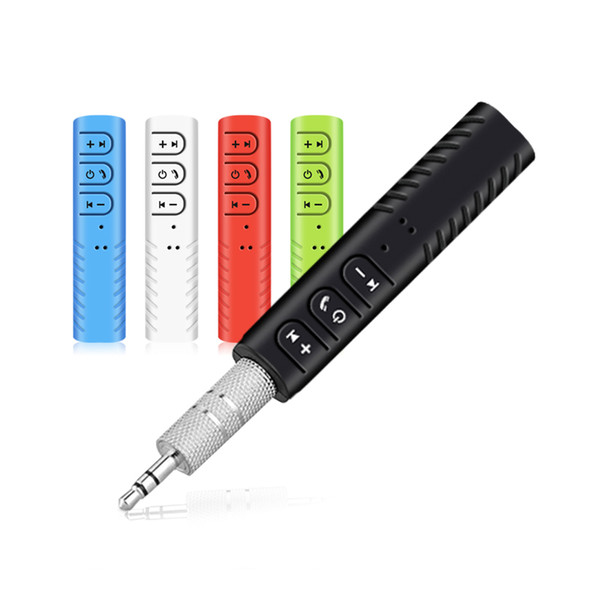 Clip-on Wireless AUX Bluetooth Receiver Car Headphone Speaker 3.5mm Bluetooth Audio Music adapter with Mic PP PACKAGE