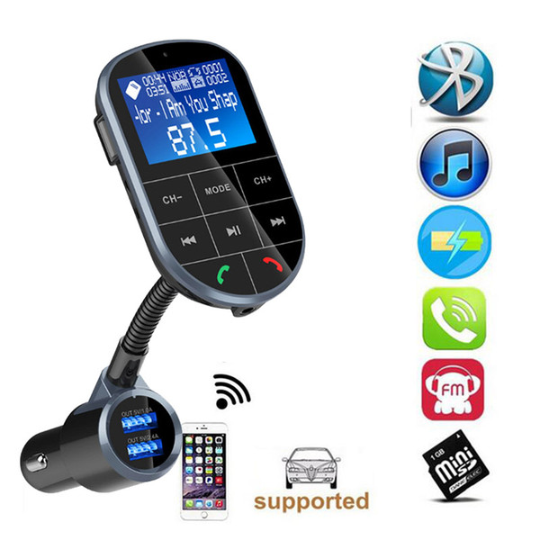 BC37 Bluetooth Car Transmitter FM Modulator Dual USB Fast Charger AUX Wireless Audio TF U Disk MP3 Player Hands Free Car Kit