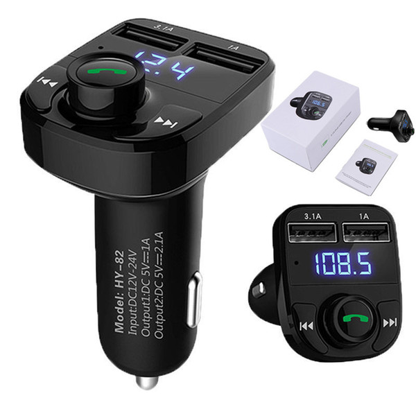 1PCS Handsfree Car Charger Bluetooth FM Transmitter & Music adapter With 3.1A Dual USB Port Compatible for Apple iphone,Samsung Galaxy,LG