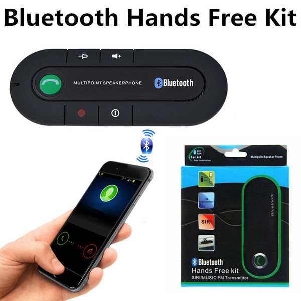 Bluetooth V4.1 Hands free Car Kit Speaker Music Player Car Kit Wireless Hands free speakers for Smartphone with retail box