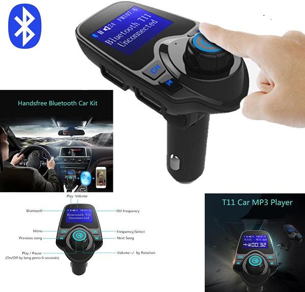 T11 Car Charger High Performance Digital Wireless Bluetooth Fm Transmitter in-car Bluetooth Receiver fm Radio Stereo Adapter with Retail Box