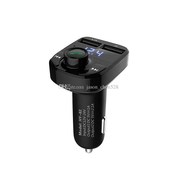 HY-82 Bluetooth Handsfree Car Kit with FM Transmitter & 3.1A Dual USB Car Charger for iPhone samsung smart phone