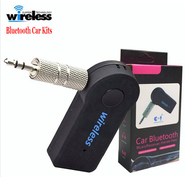 Universal 3.5mm Bluetooth Car Kit A2DP Wireless FM Transmitter AUX Audio Music Receiver Adapter Handsfree with Mic For Phone MP3 Retail Box